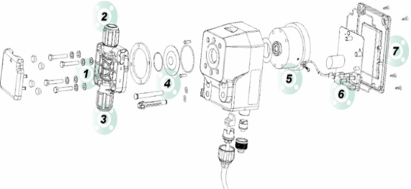 Cabezal de bomba completo en PVDF-C/Cerámica (1)