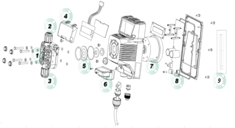 Cabezal de bomba completo en PVDF/Cerámica (1)