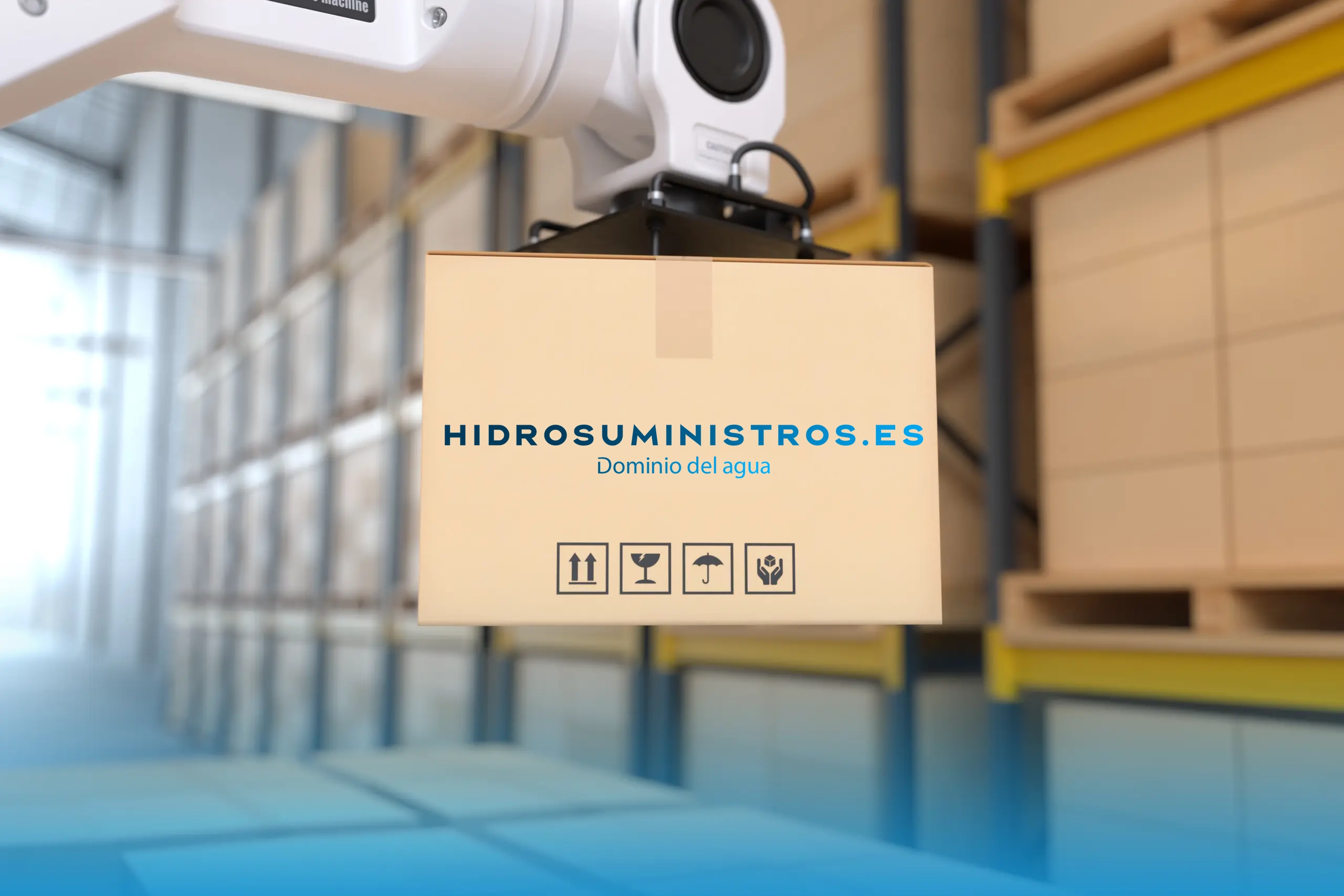 Pedido empaquetado en el almacén Hidrosuministros listo para enviar