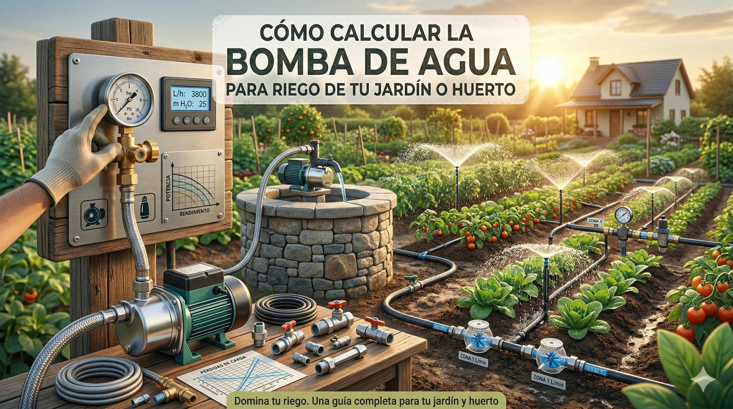 Cómo calcular la bomba de agua para riego de tu jardín o huerto