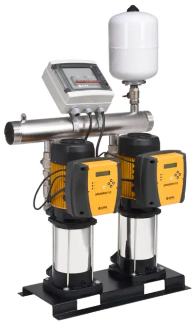 Juego de refuerzo automático con velocidad variable para suministro de agua. CKE2M MULTI25 4